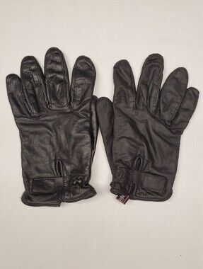 Vintage Black Leather Gloves XL Thinsulate Nylon Lined Winter Driving Gloves